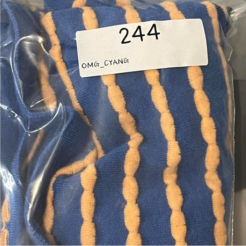 Aerie Blue and Orange Striped Sleeveless Crop Top - Picture 5 of 5